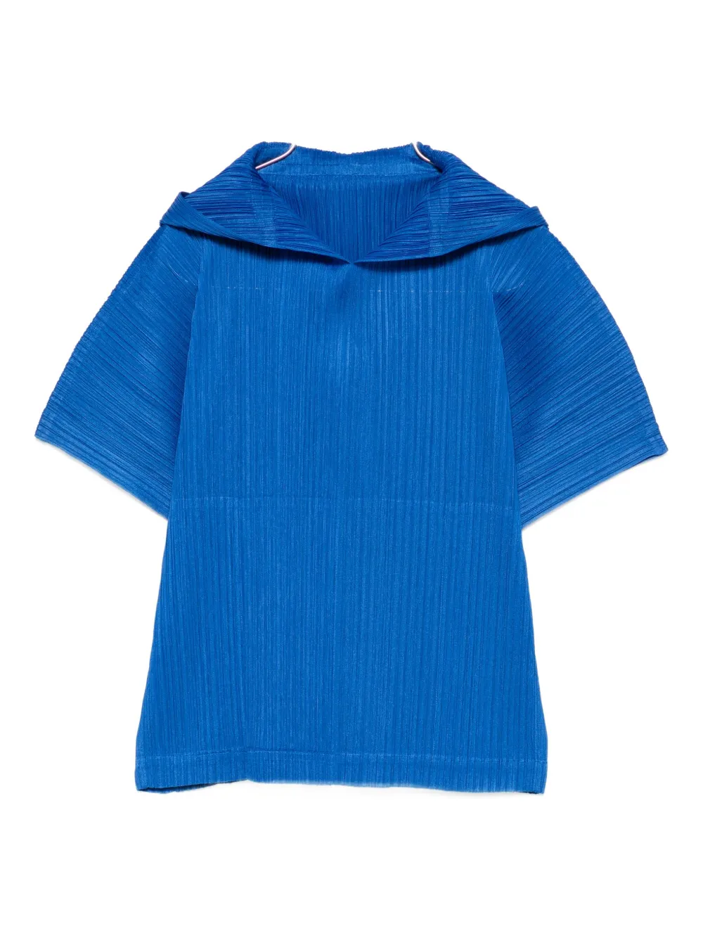 Pleats Please Issey Miyake pleated hooded T-shirt | Blue | Image 1