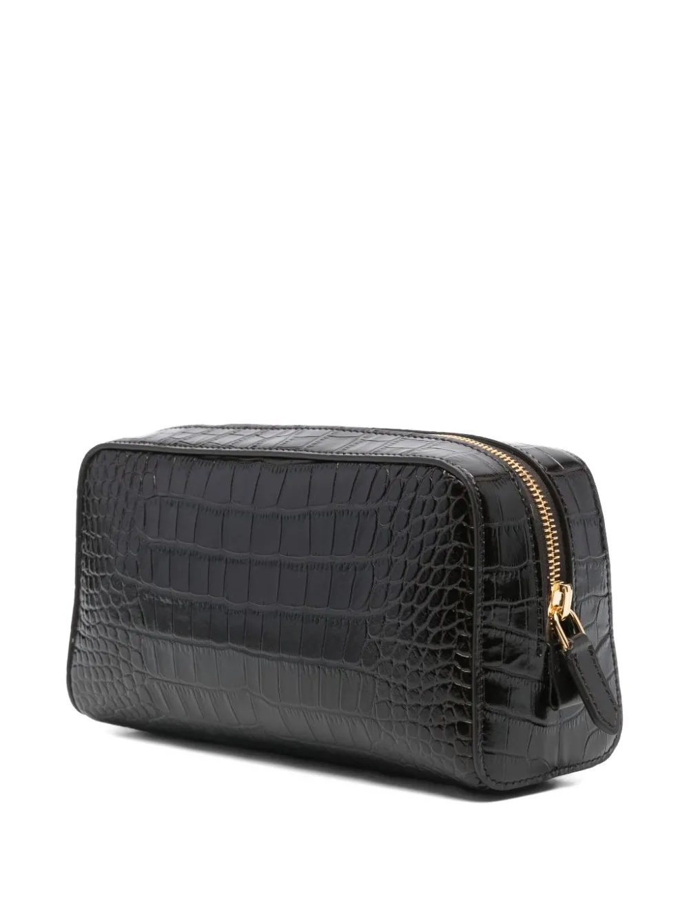 TOM FORD crocodile-effect wash bag - Zwart