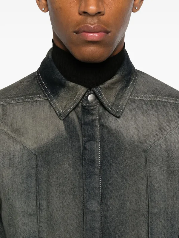 Rick Owens ボタン デニムシャツ | グレー | FARFETCH JP