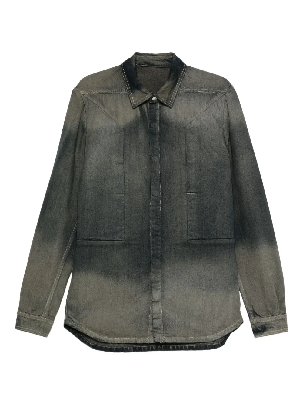 Rick Owens button-down denim shirt | Grey | Image 1
