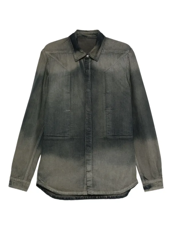 Rick Owens ダークグレー ボタン付きシャツ Rick Owens ボタン デニムシャツ | グレー | FARFETCH JP
