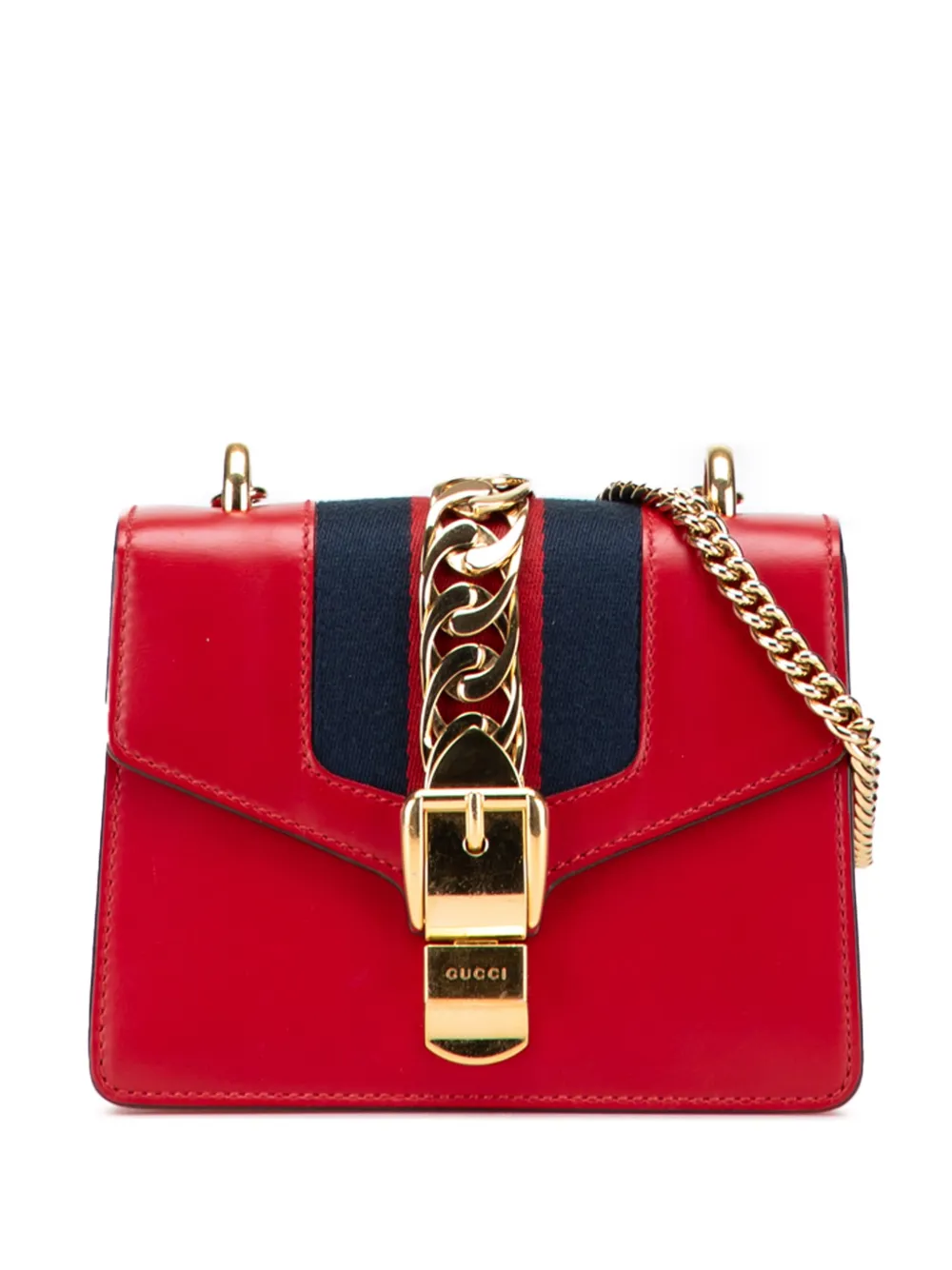 Gucci Pre-Owned 2016-2025 Mini Leather Sylvie Chain crossbody bag | Red | Image 1