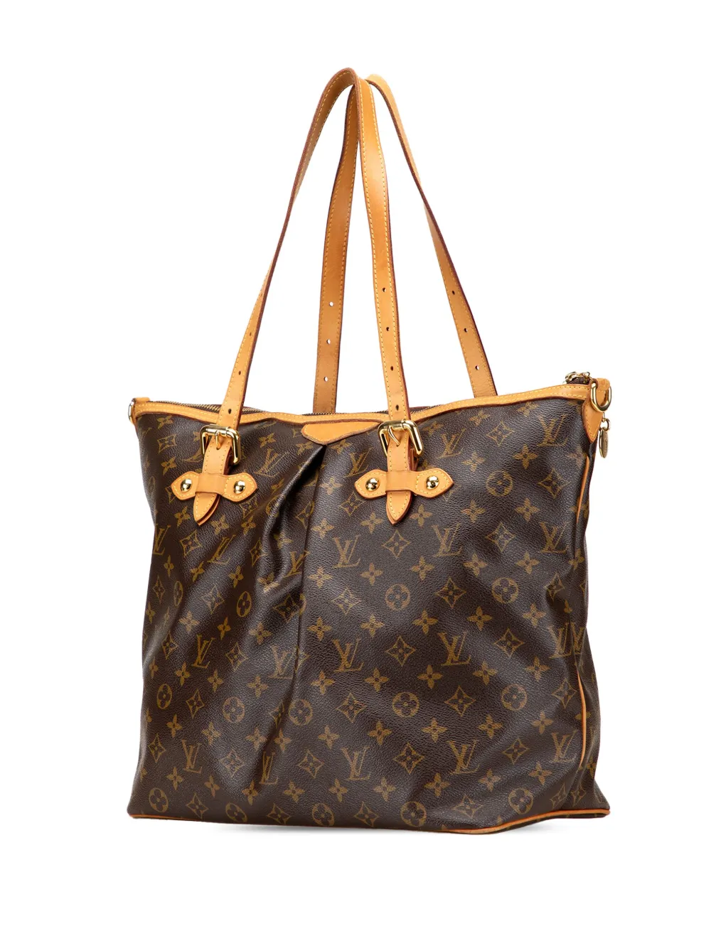 Pre-owned Louis Vuitton 2012 Monogram Palermo Gm Satchel In Brown