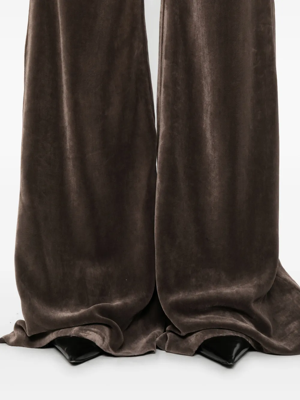 Rick Owens Fluwelen flared broek Bruin