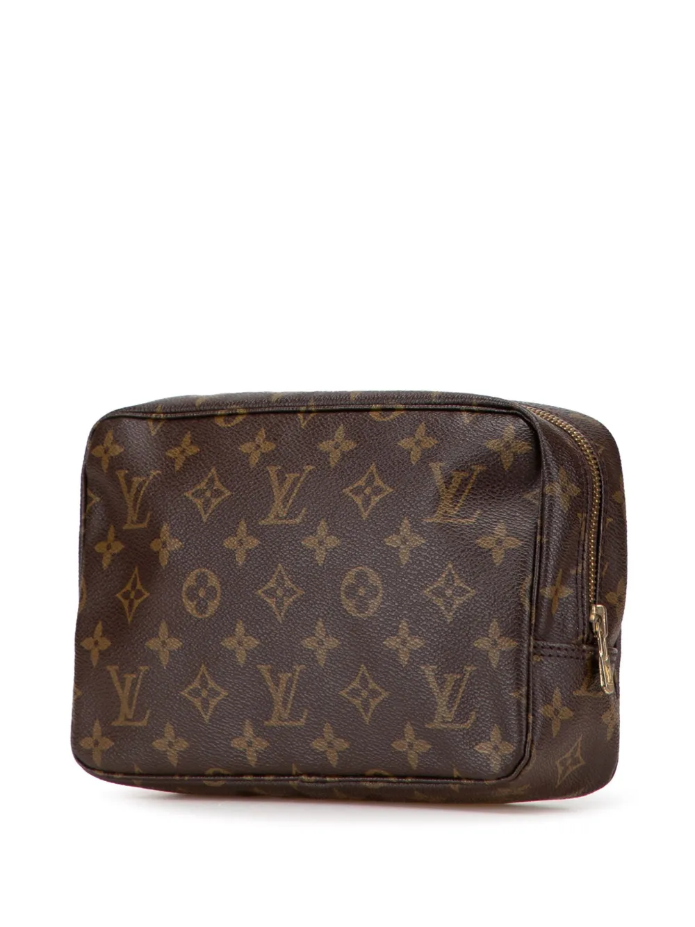 Pre-owned Louis Vuitton 1992 Monogram Trousse Toilette 23 Clutch Bag In Brown