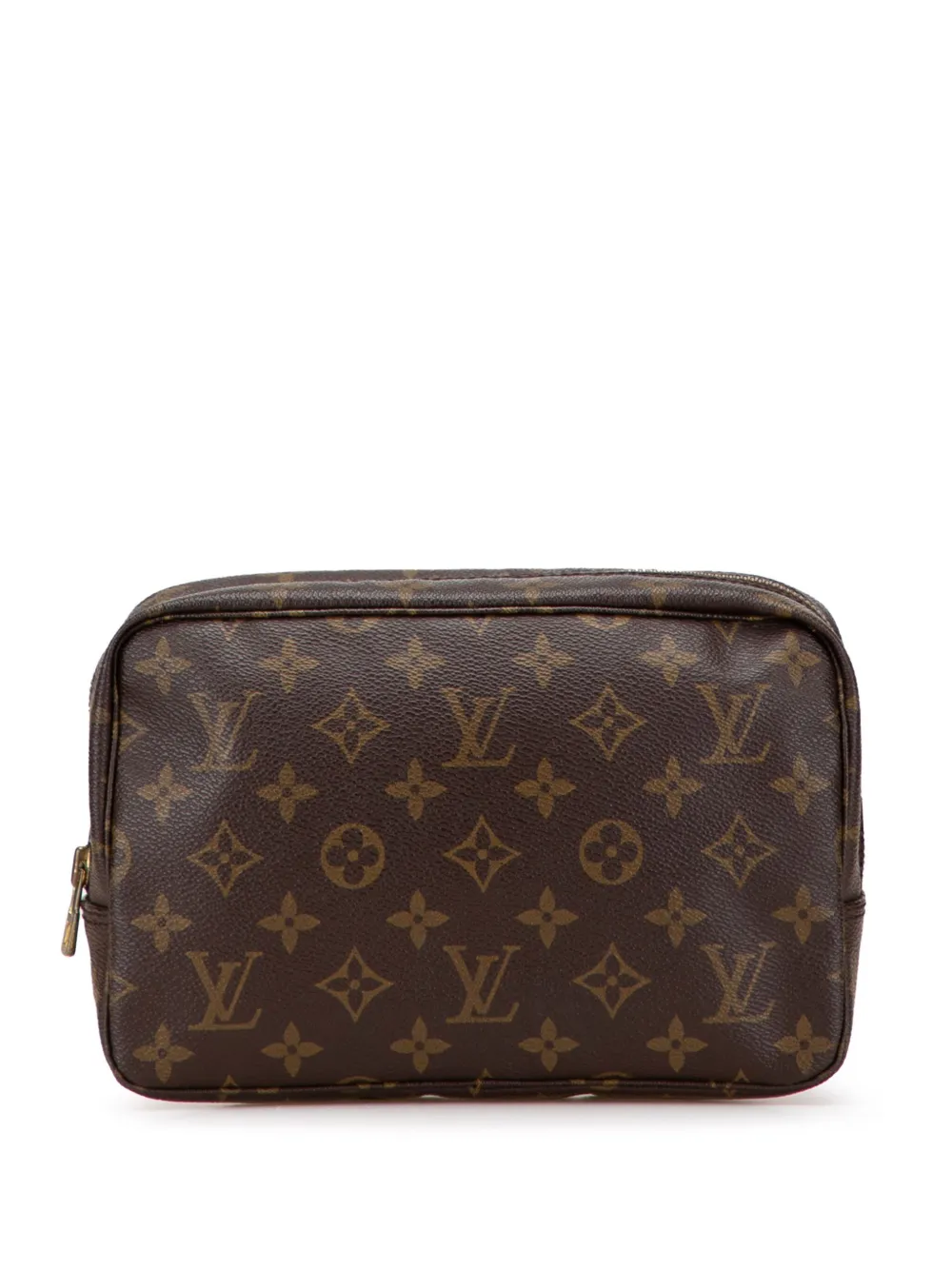 Pre-owned Louis Vuitton 1992 Monogram Trousse Toilette 23 Clutch Bag In Brown