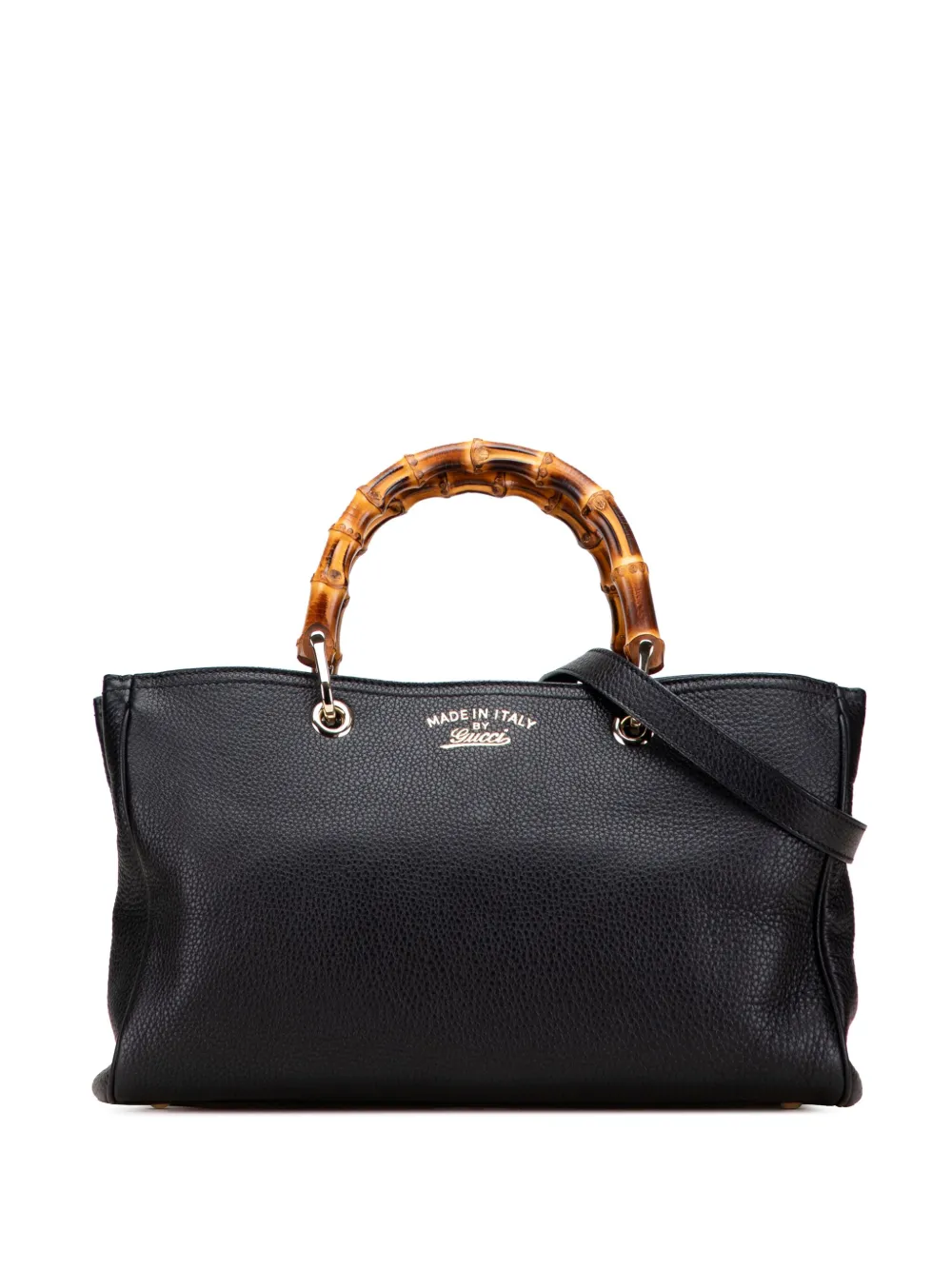 Gucci Pre-Owned 2016-2025 Medium Calfskin Bamboo Shopper satchel | Black | Image 1