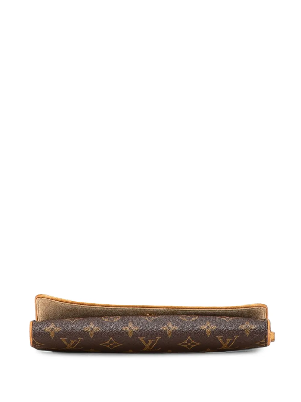 Pre-owned Louis Vuitton 2000 Monogram Pochette Twin Gm Crossbody Bag In Brown
