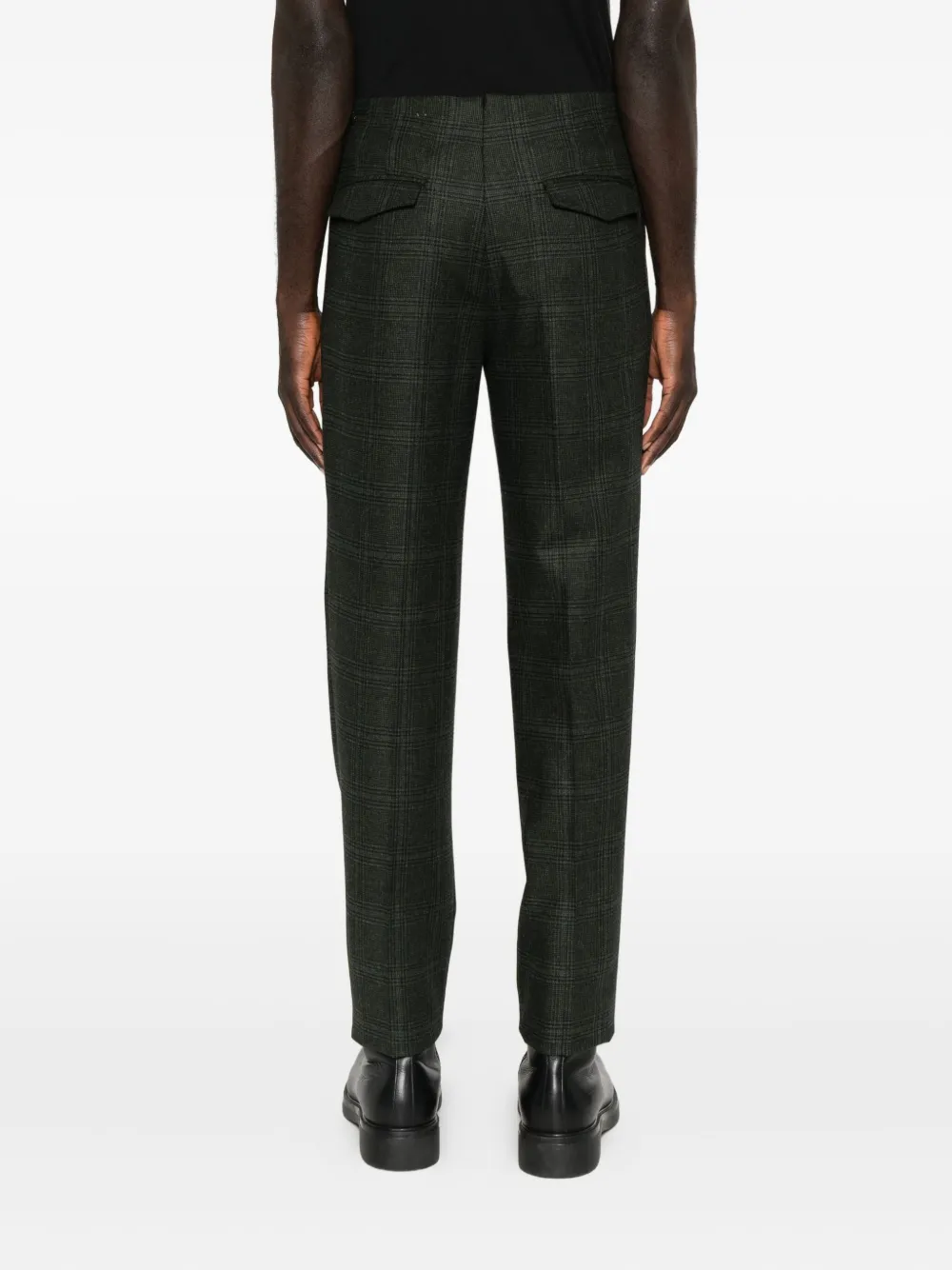 Incotex Pleated Checked Trousers In Gray