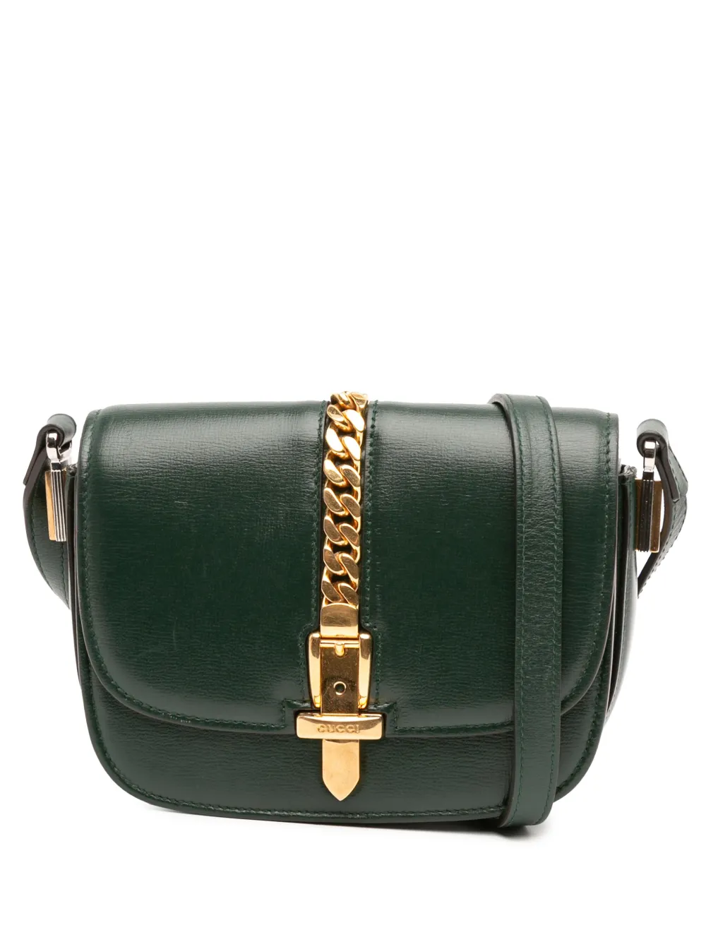 Gucci Pre-Owned 2016-2025 ミニ レザー シルヴィ 1969 ショルダーバッグ - グリーン Gucci Pre-Owned 2016-2025 ミニ レザー シルヴィ 1969 ショルダーバッグ - グリーン