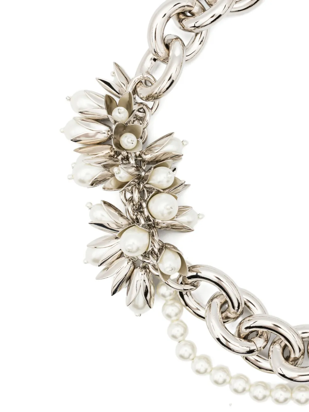 Simone Rocha Pearl-embellished Chain Necklace In Metallic