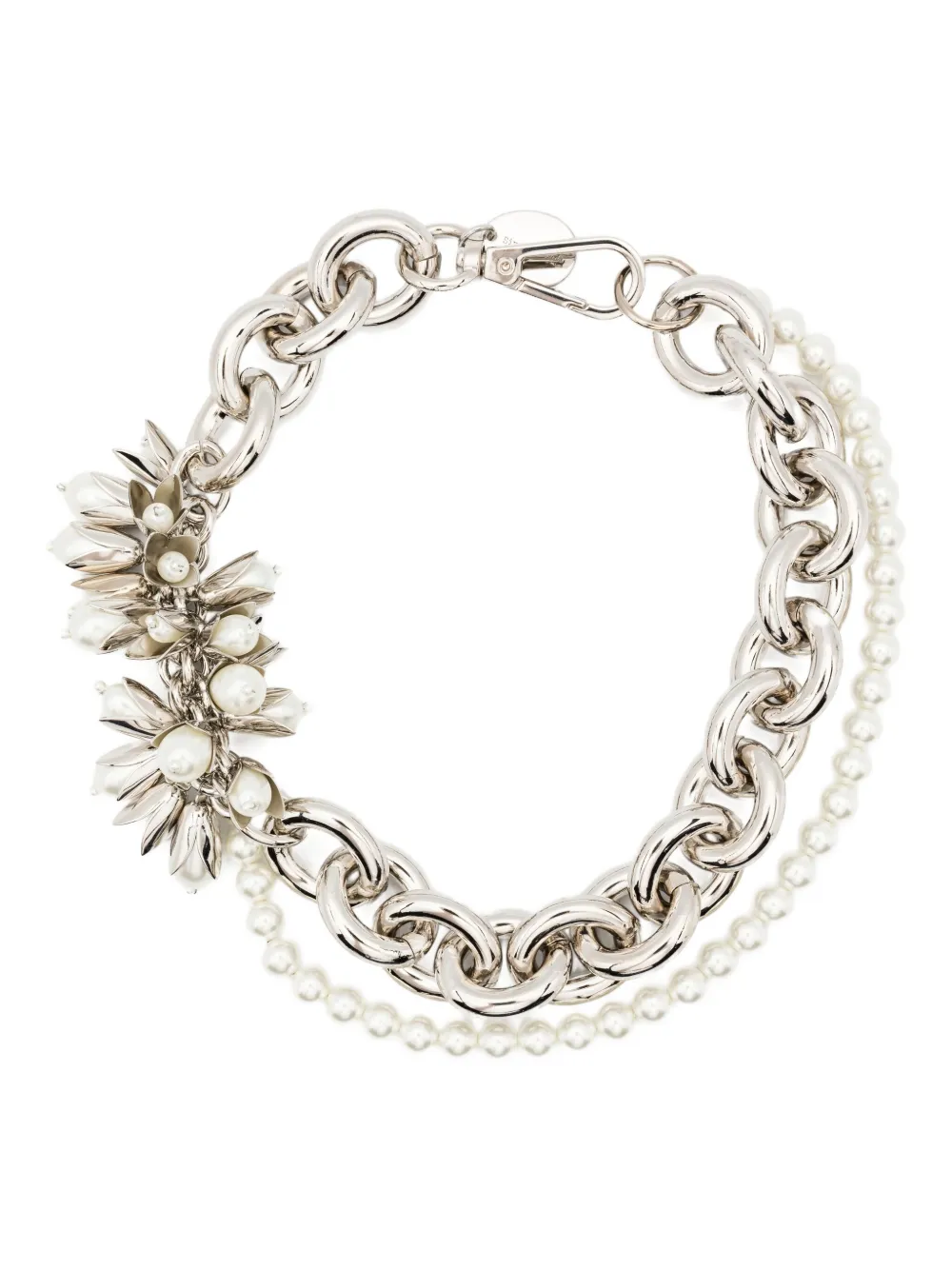 Simone Rocha Pearl-embellished Chain Necklace In Metallic