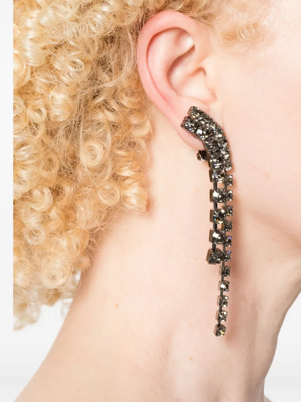 Helene Zubeldia crystal-embellished curved earrings - Zilver