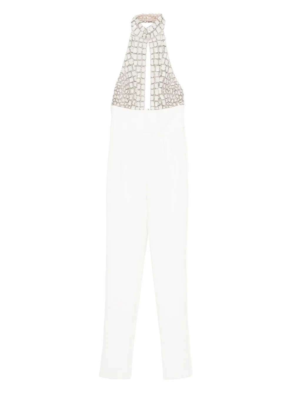Elisabetta Franchi embellished halter-neck jumpsuit | White | Image 1
