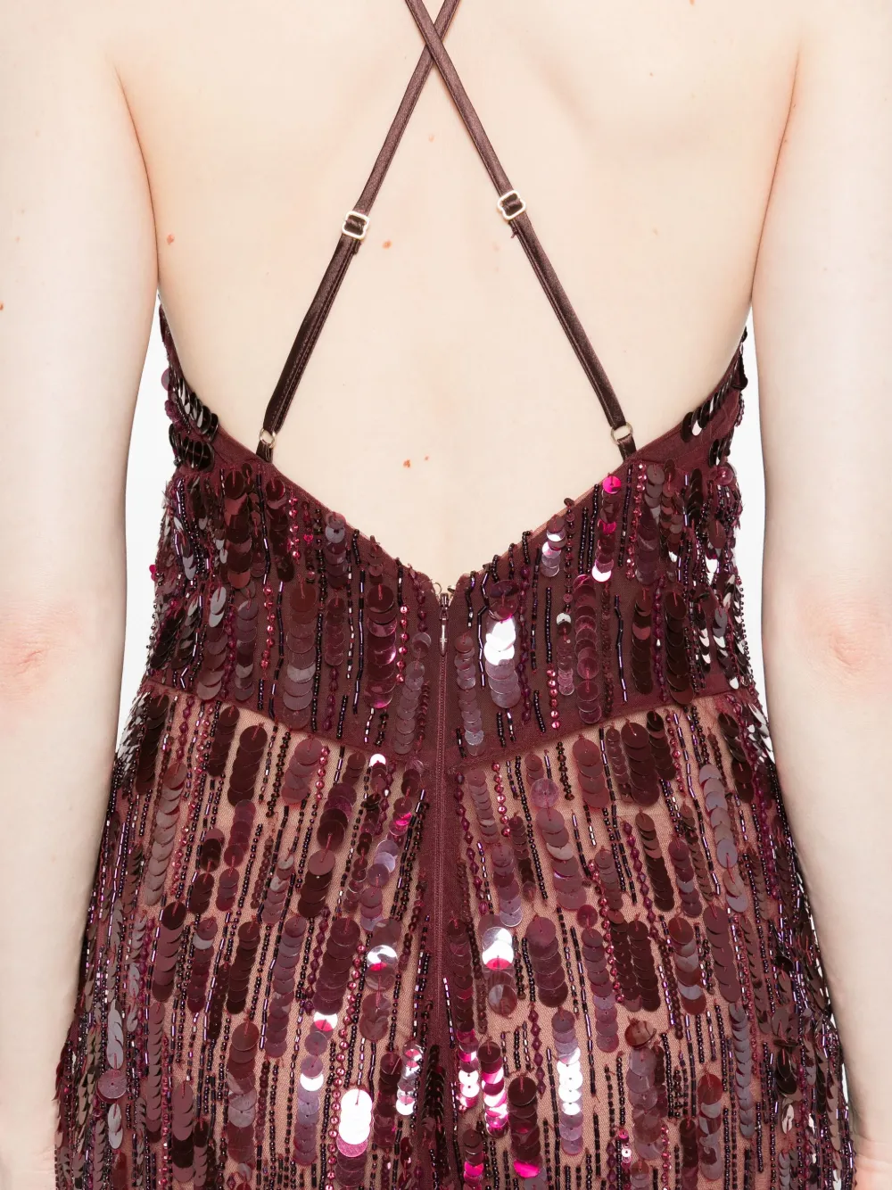 Elisabetta Franchi Sequin-embellished Maxi Dress In Red