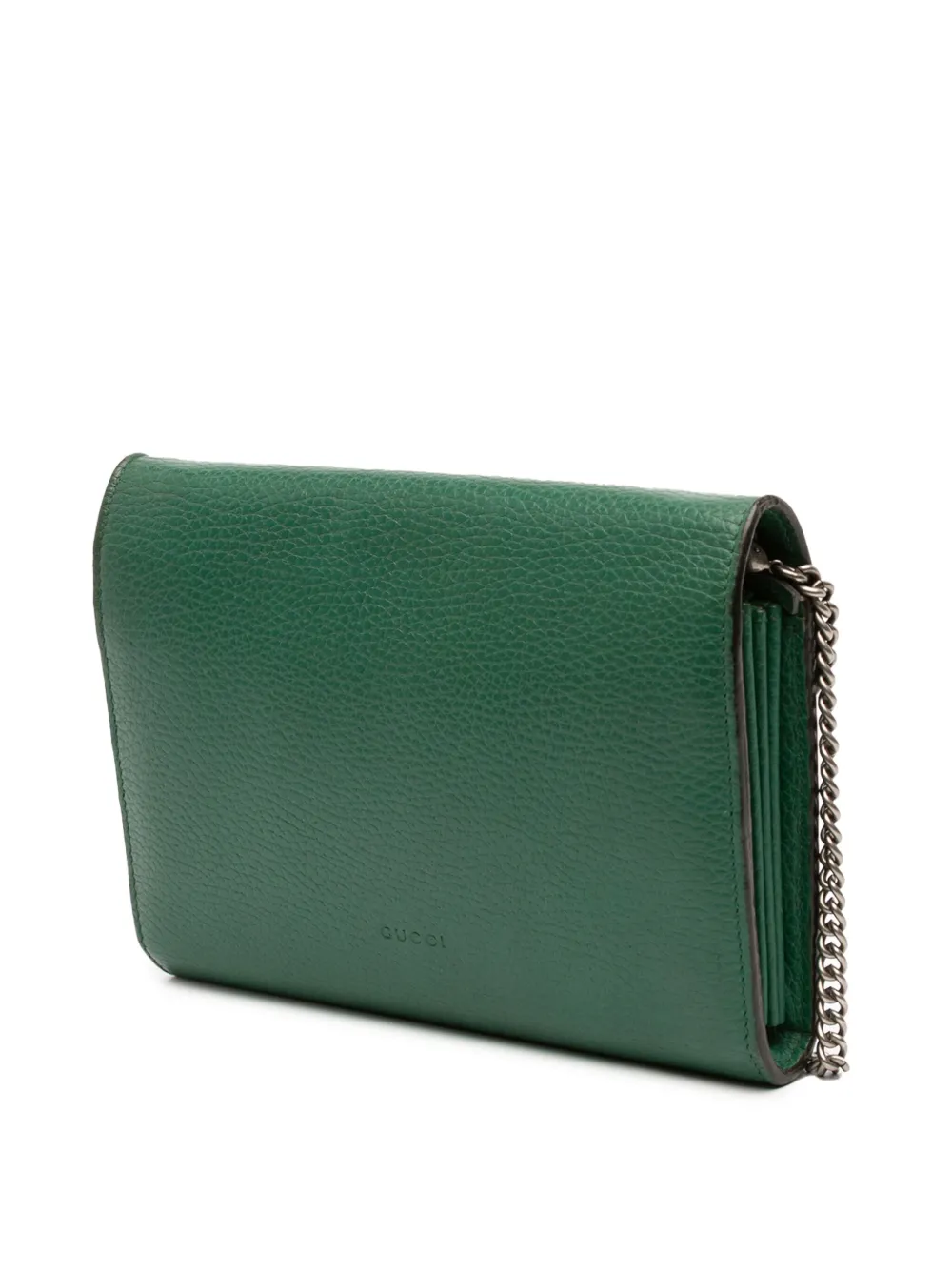 Pre-owned Gucci 2016-2025 Leather Dionysus Wallet On Chain Crossbody Bag In Green