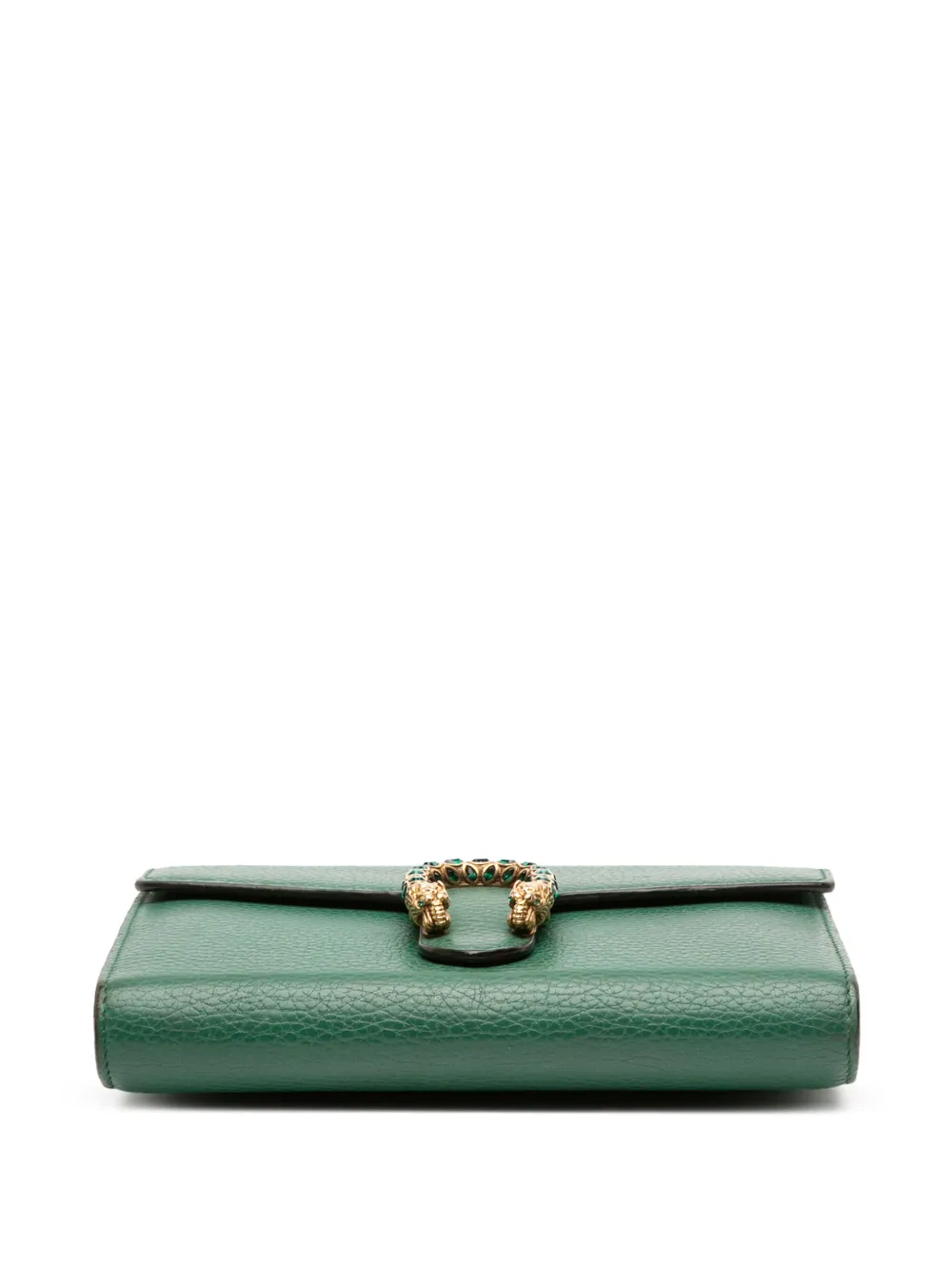 Pre-owned Gucci 2016-2025 Leather Dionysus Wallet On Chain Crossbody Bag In Green