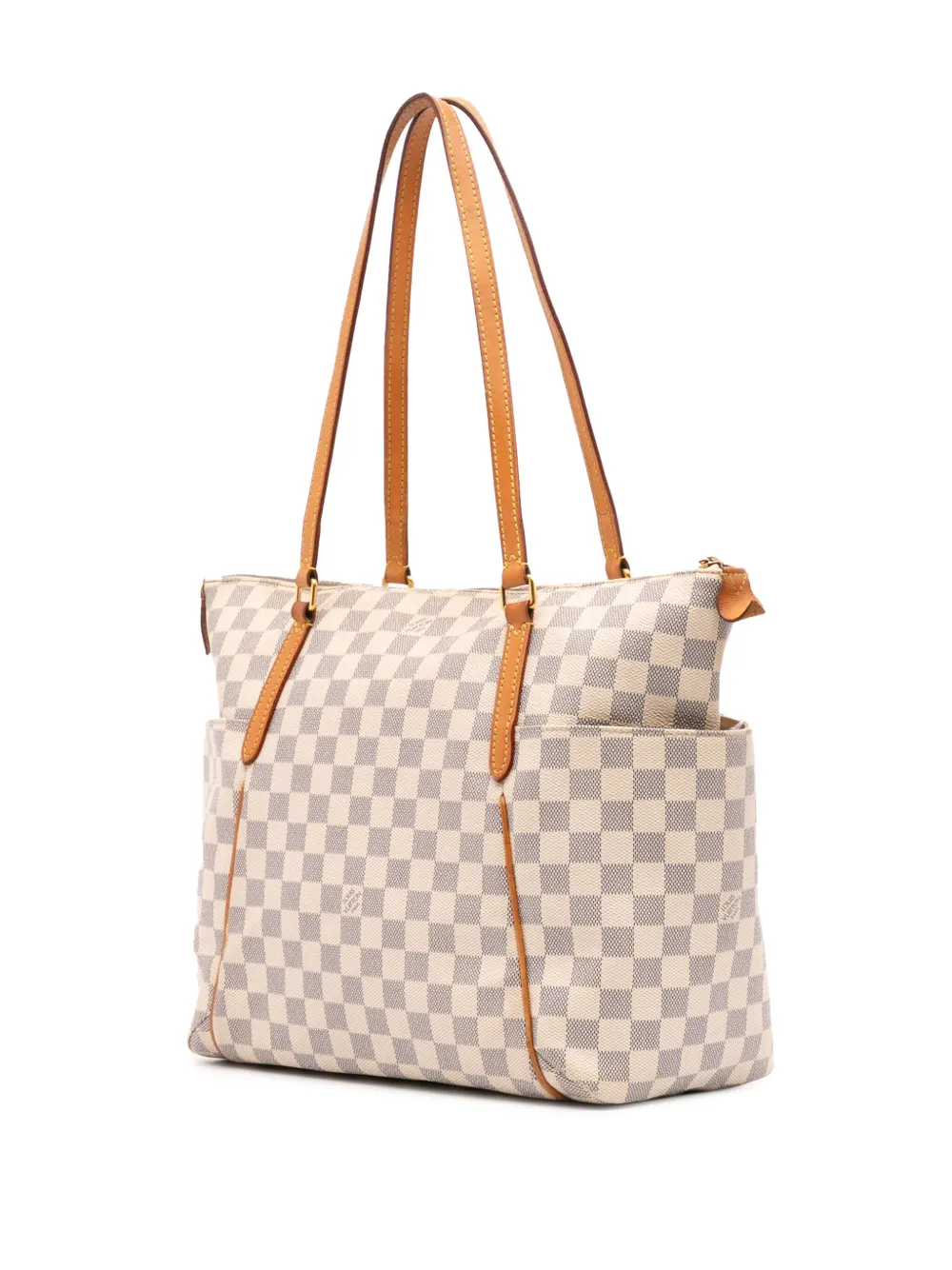 Pre-owned Louis Vuitton 2014 Damier Azur Totally Mm Tote Bag In White