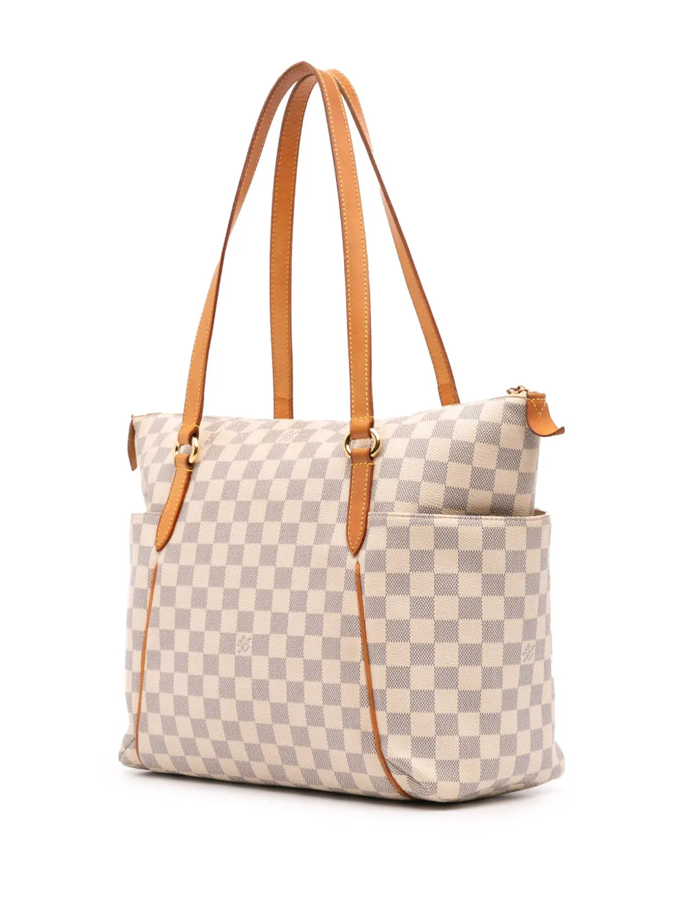 Pre-owned Louis Vuitton 2010 Damier Azur Totally Mm Tote Bag In White