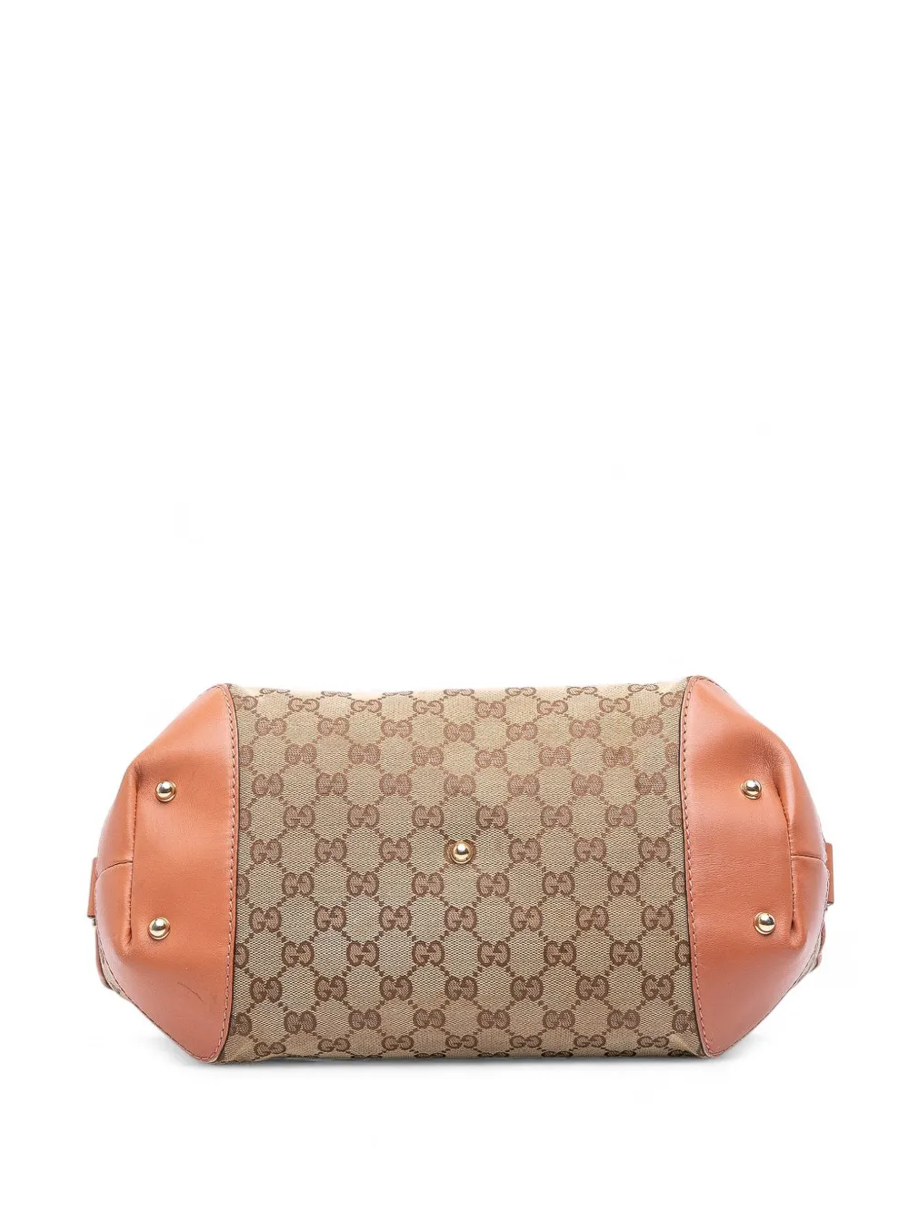 Pre-owned Gucci 2016-2025 Gg Canvas Heart Bit Satchel In Brown