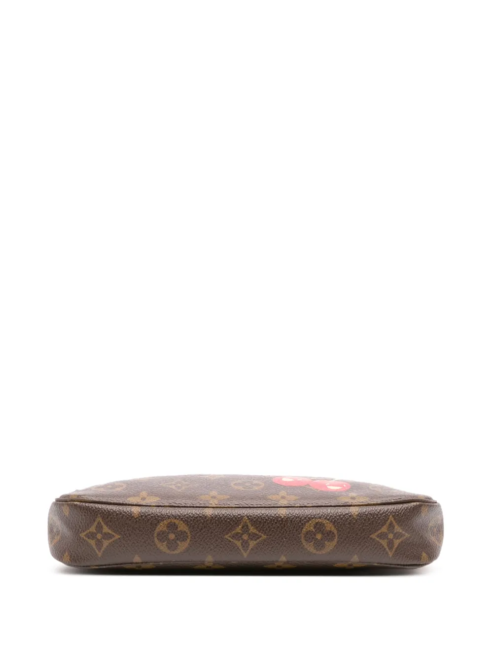 Pre-owned Louis Vuitton 2005 Takashi Murakami Monogram Cherry Pochette Accessoires Shoulder Bag In Brown
