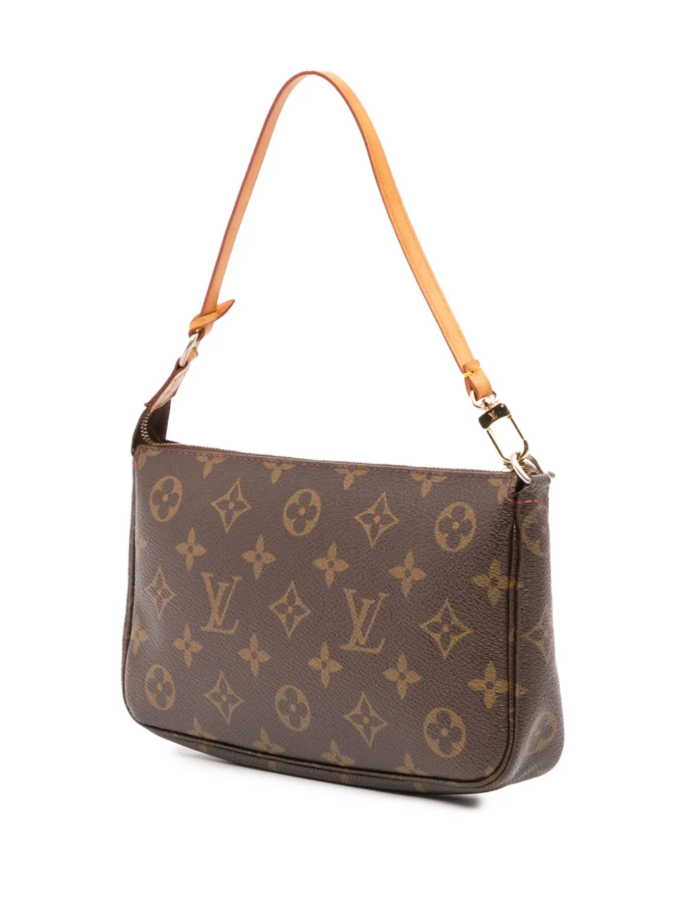 Pre-owned Louis Vuitton 2005 Takashi Murakami Monogram Cherry Pochette Accessoires Shoulder Bag In Brown
