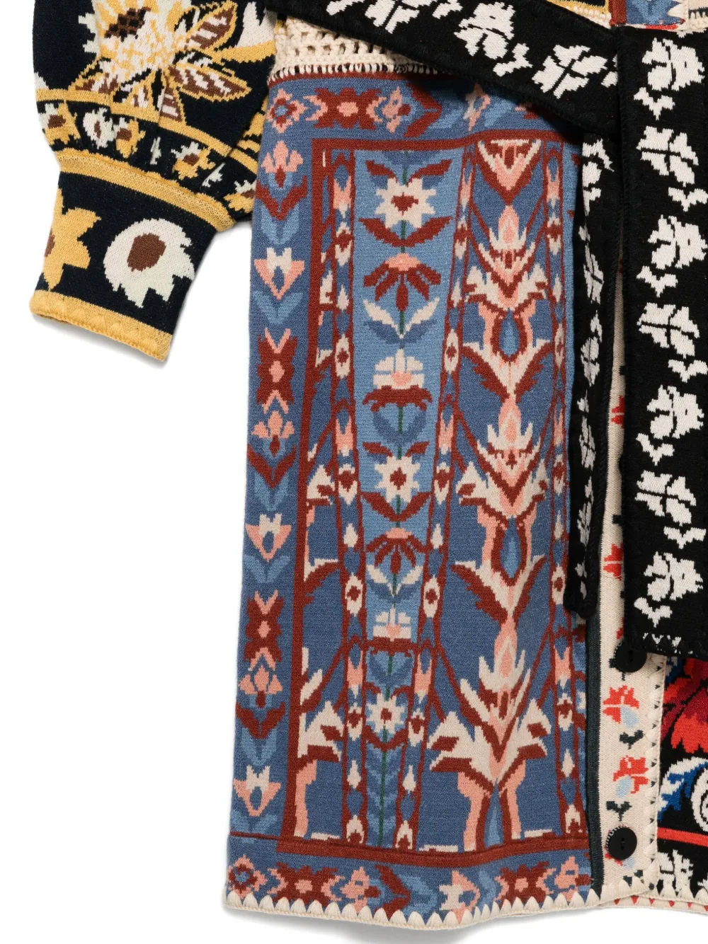 Farm Rio Floral-patchwork Cardi-coat In Multi