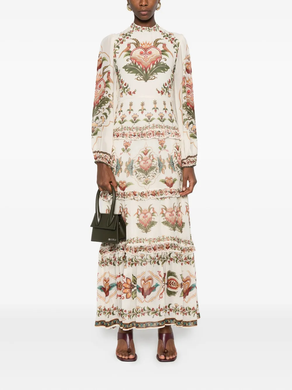 FARM Rio Majestic Heart tiered dress - Beige