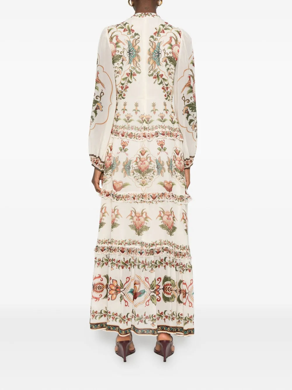 FARM Rio Majestic Heart gelaagde jurk Beige