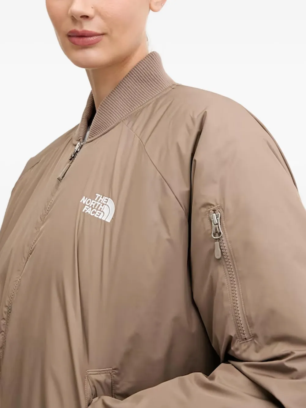 The North Face Bomberjack met logoprint Bruin