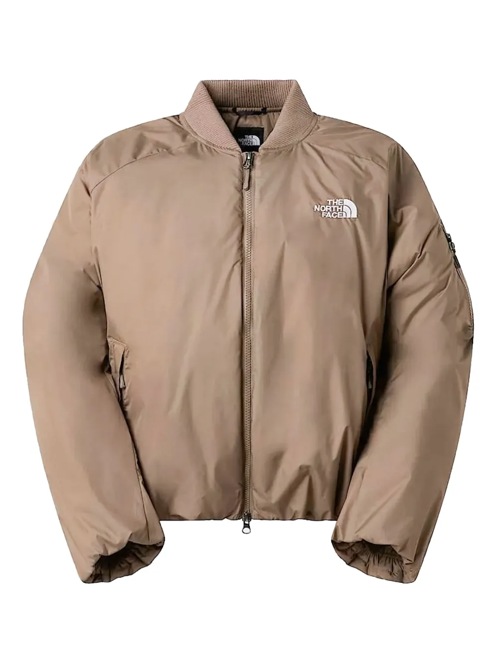 The North Face Logo-print Bomber Jacket In Brown