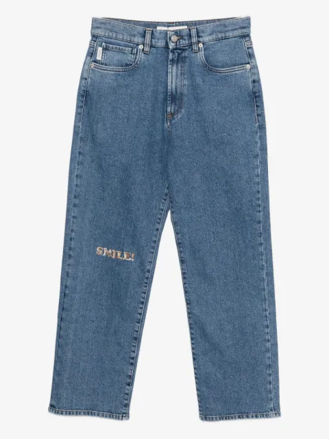 Joshua Sanders slogan-embroidered jeans