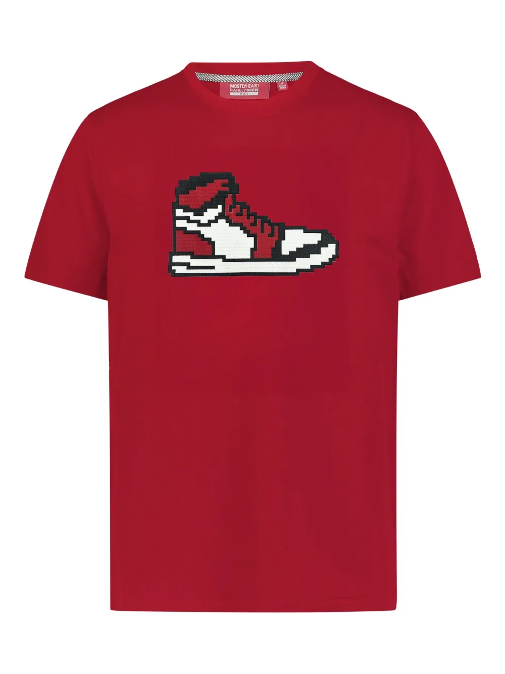Mostly Heard Rarely Seen 8-Bit Sneaker T-shirt | Red | Image 1