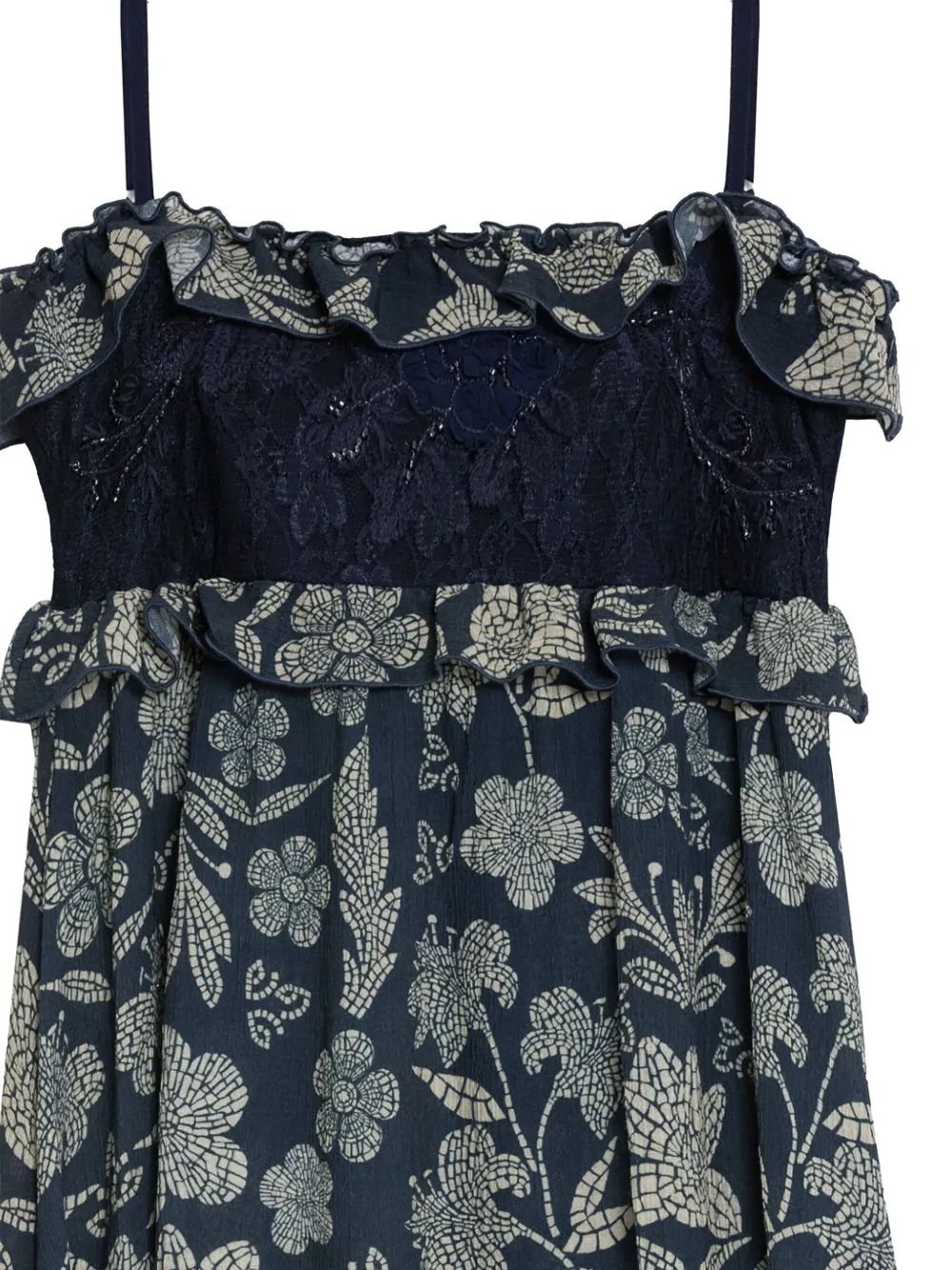 Amaranta Floral-Print Ruffled Maxi Dress
