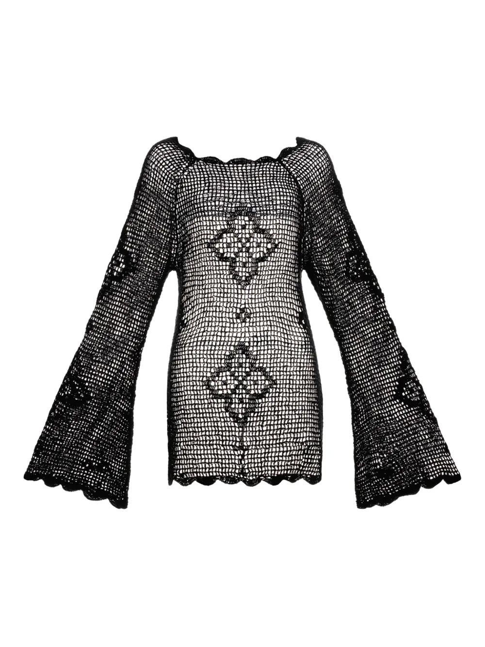 Agua Bendita Top all'uncinetto - Nero