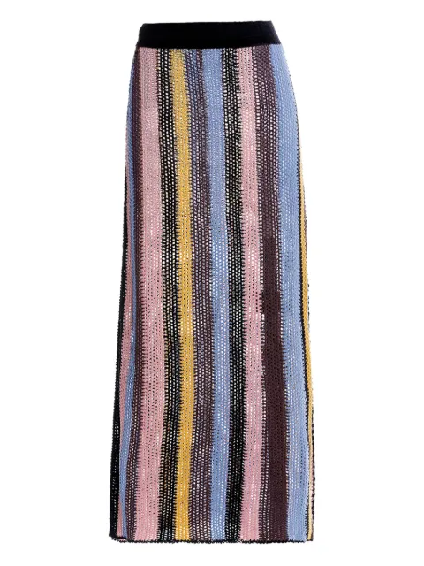 Agua Bendita Cyprus striped crochet beach cover-up