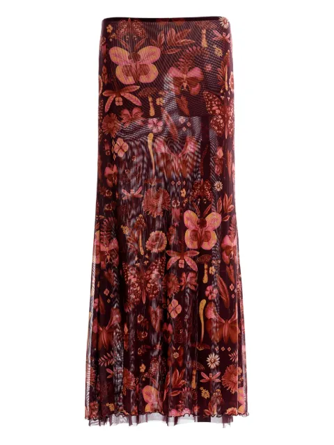 Agua Bendita Brace floral-print ruffled maxi skirt