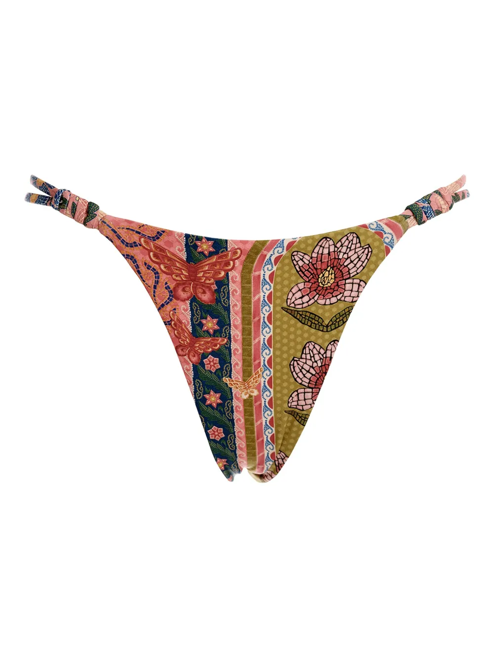 Agua Bendita Floral-print Triangle Bikini In Multi