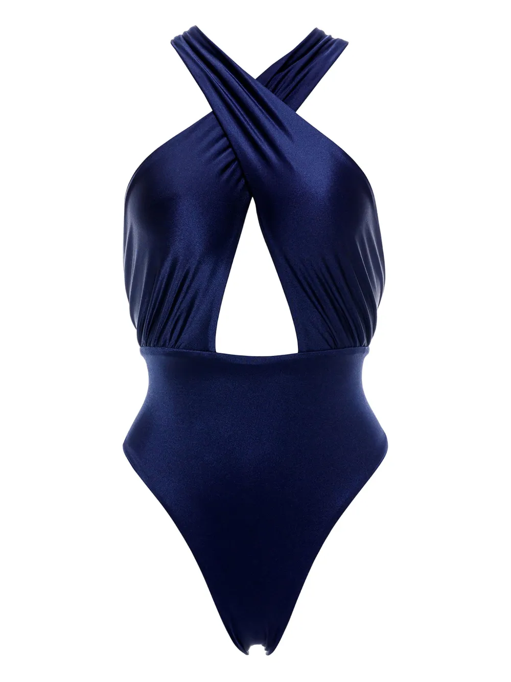 Agua Bendita Cross-front Swimsuit In Blue