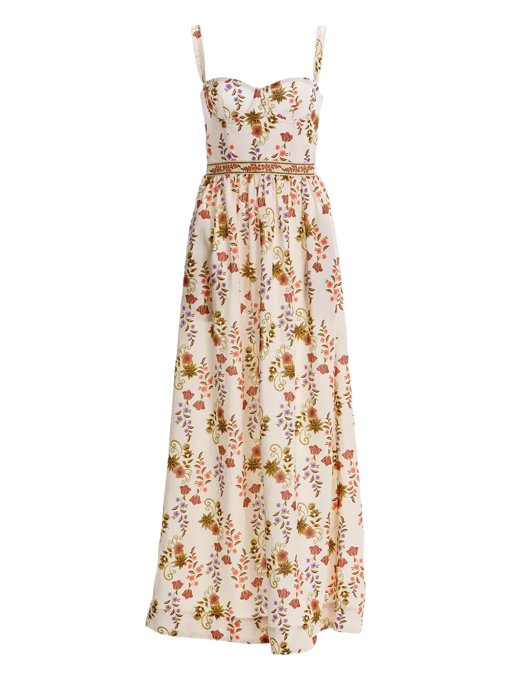 Agua Bendita Abito lungo con stampa a fiori - Toni neutri