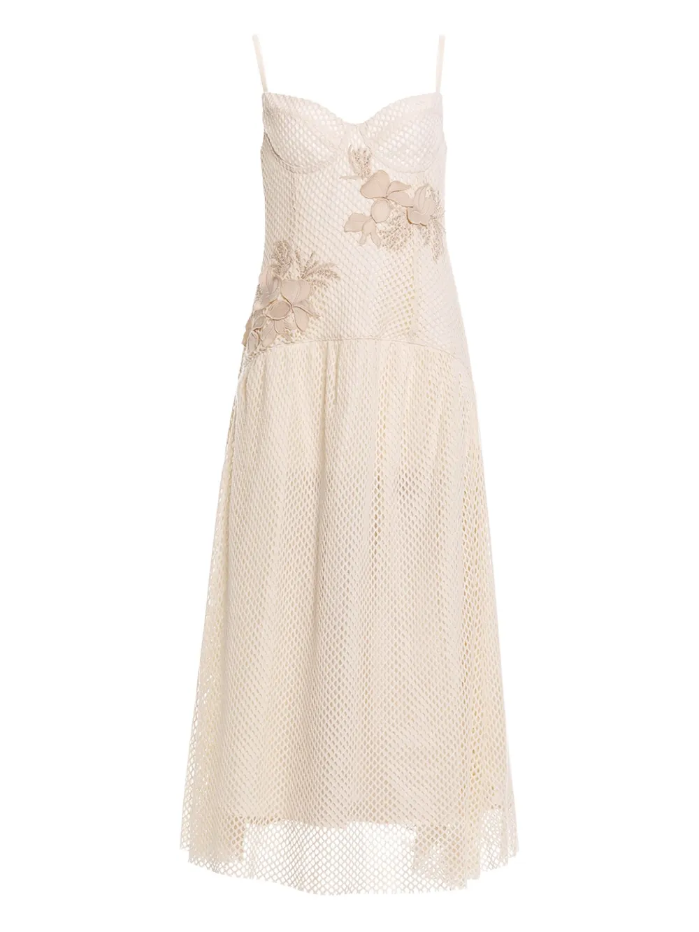 Agua Bendita Abito Ranya midi a fiori - Toni neutri