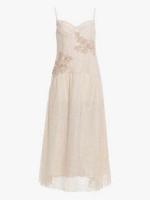Agua Bendita Rayna floral-embellished midi dress