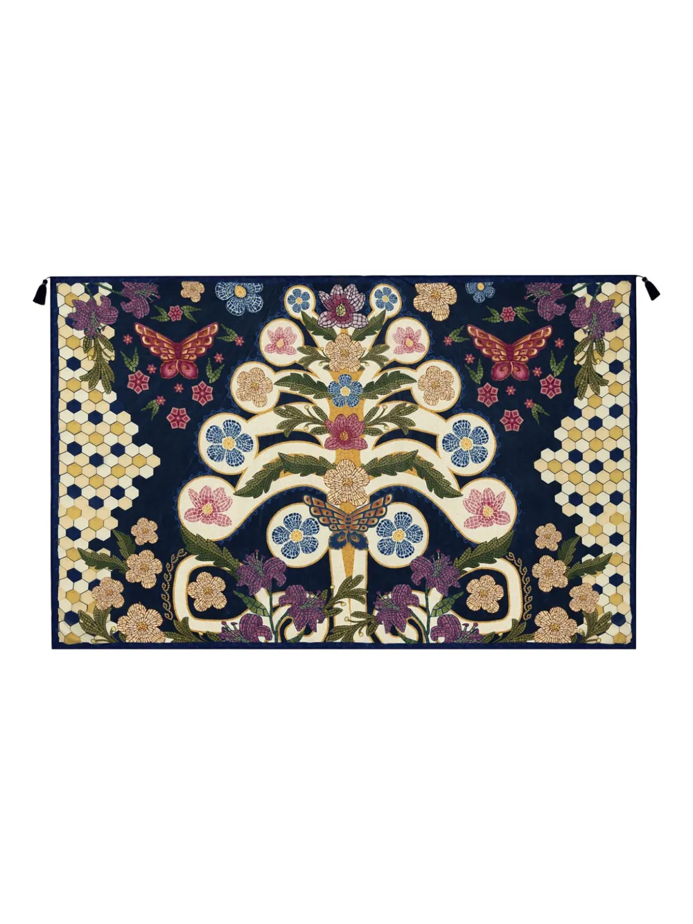 Agua Bendita floral-priont sarong | Blue | Image 1