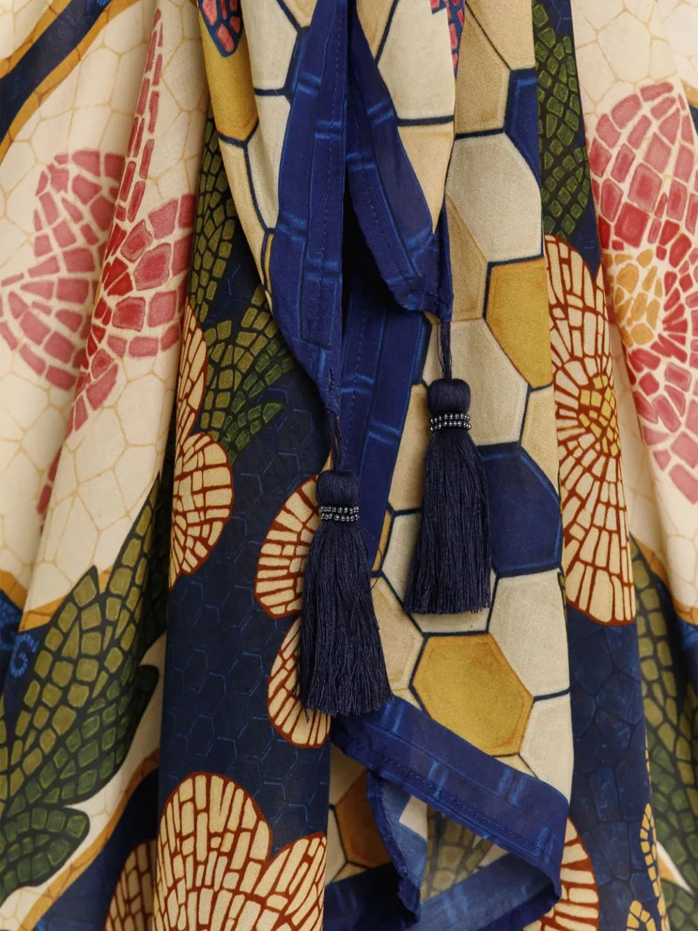 Agua Bendita Wikkelrok met bloemenprint Blauw