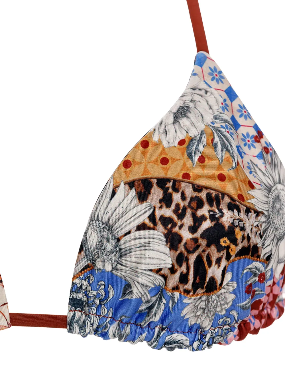 Agua Bendita Lolita Quilt Bikini Top In Multi