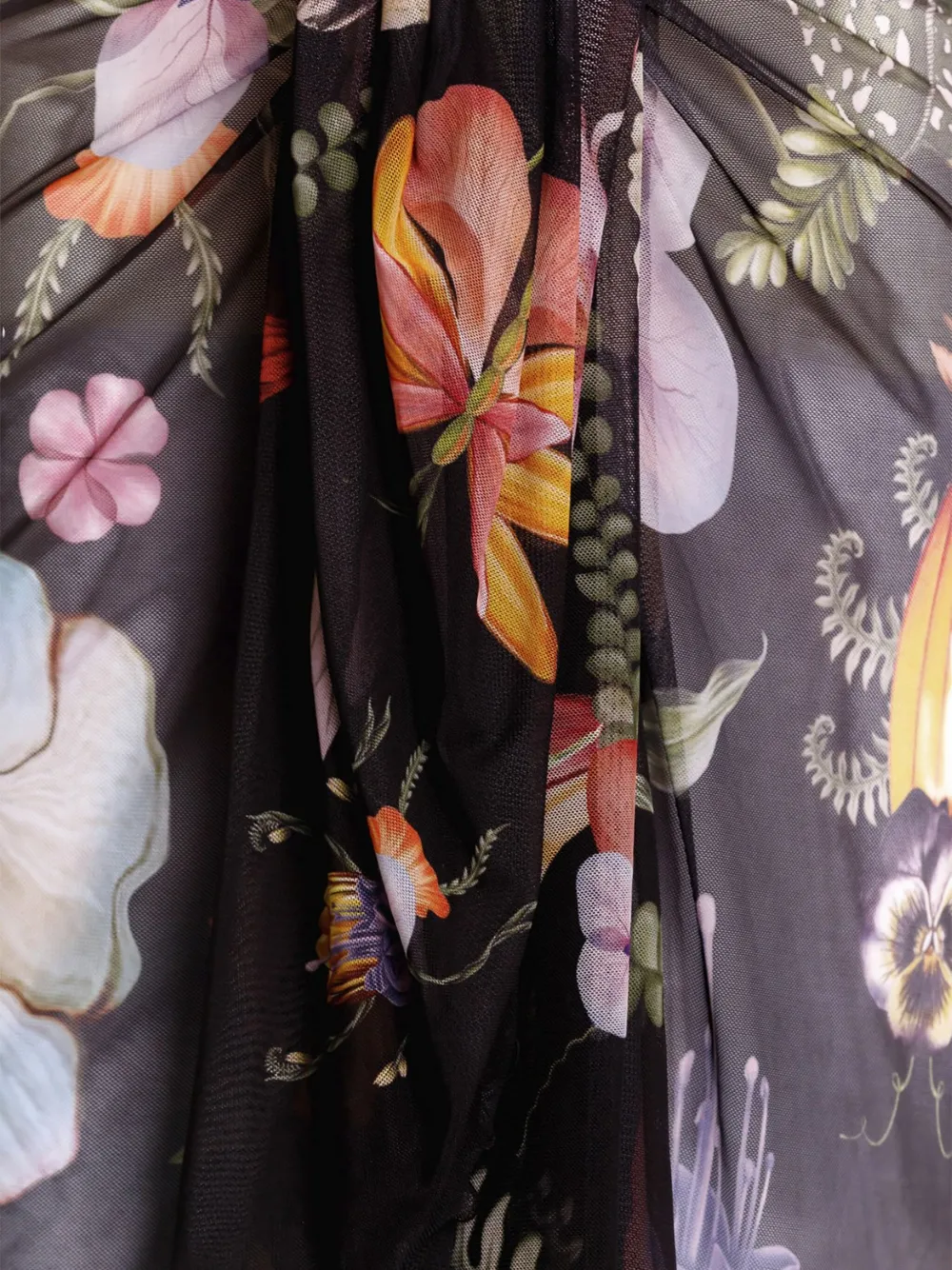 Agua Bendita Floral-print Sarong In Black