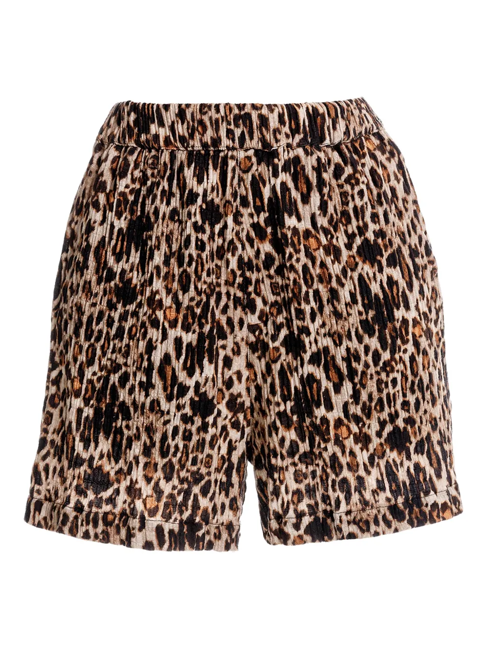 Agua Bendita Watts Quilt Leopard-print Shorts In Brown