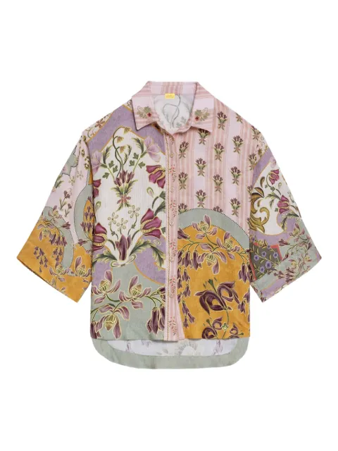 Agua Bendita camisa Chrissy con estampado floral y patchwork