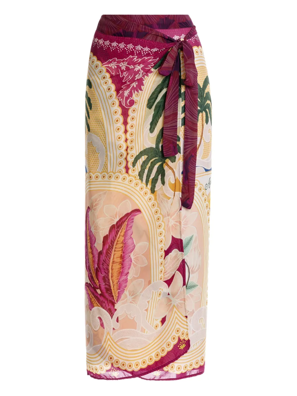 Agua Bendita Gonna a portafoglio con stampa grafica - Toni neutri