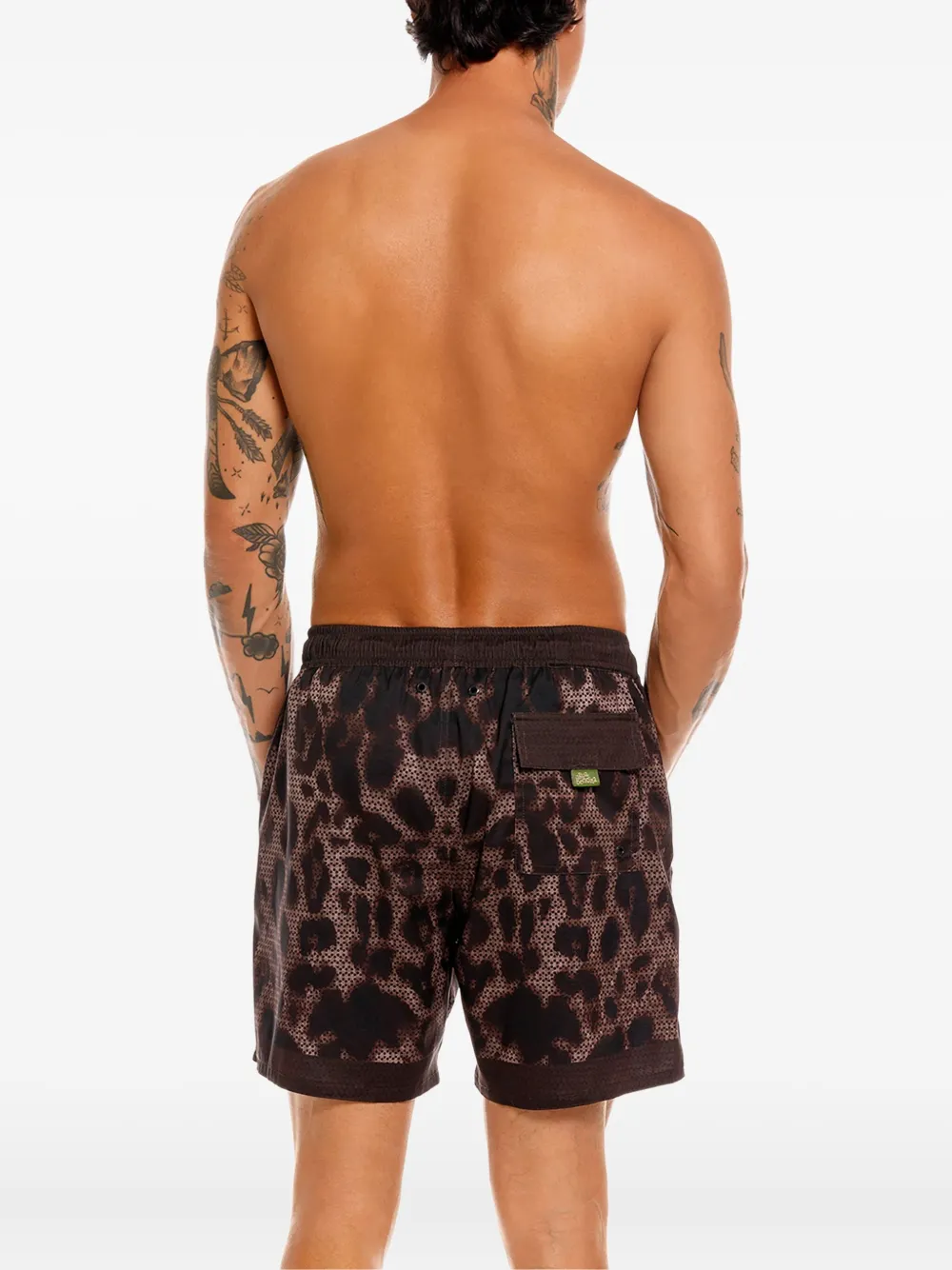 Agua Bendita Joe Quilt Swim Shorts In Brown